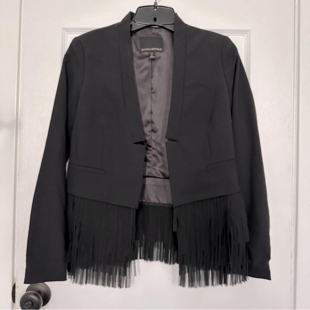 Banana Republic blazer w fringe bottom